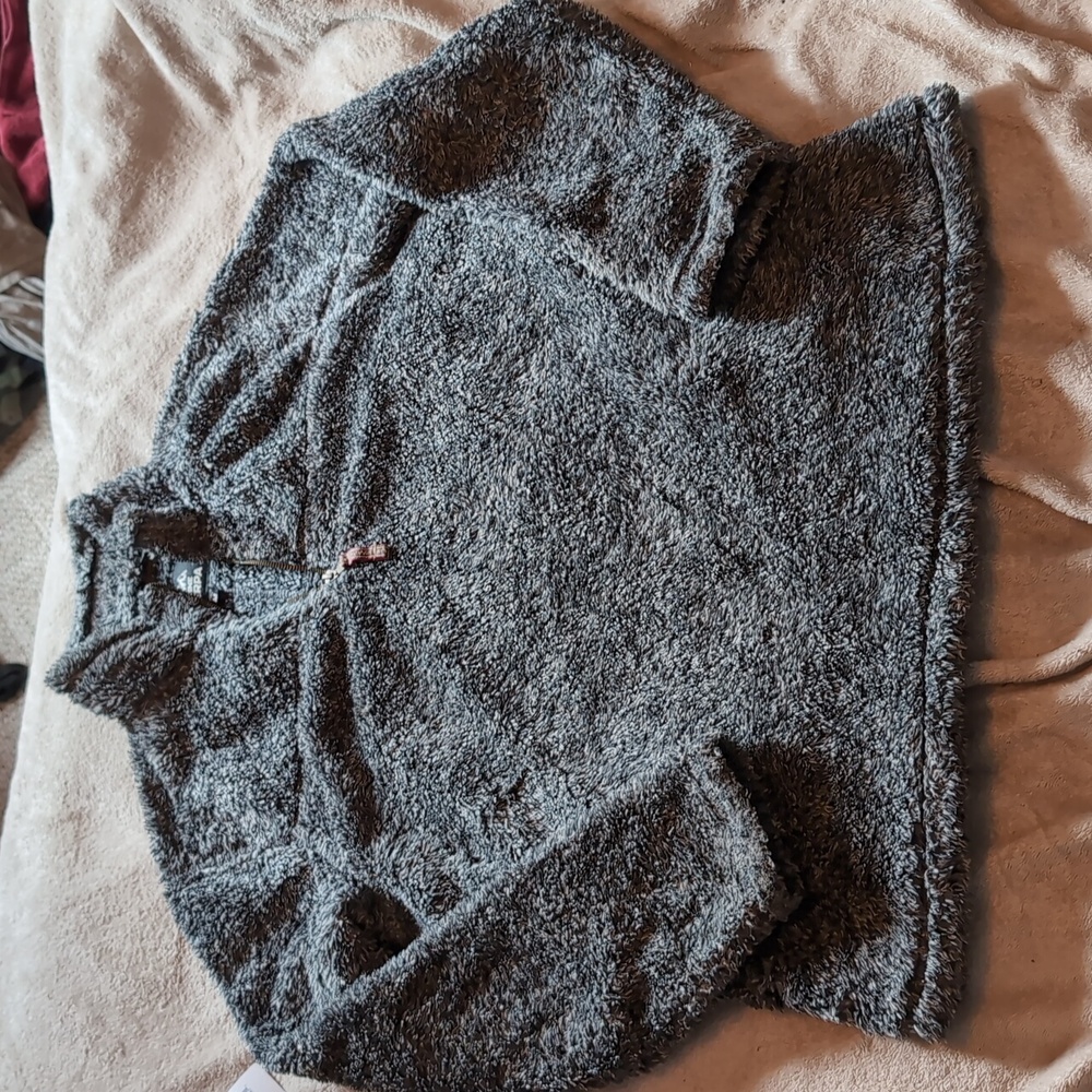 Alpine Sherpa thick shag fleece pull over with pockets 1/4 zip medium